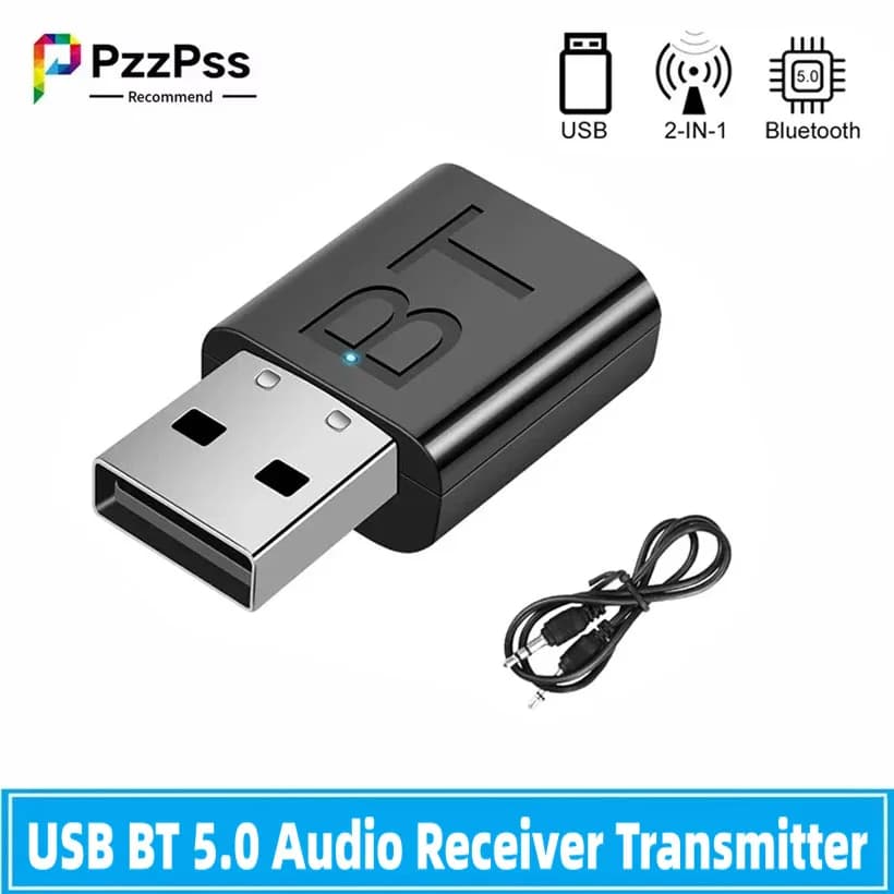Bluetooth Receiver USB Transmitter Bluetooth 5.0 Audio Adapter for Car TV Computer Bluetooth Wireless Converter Plug and Play
