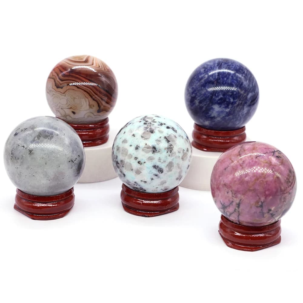 Pietre preziose naturali Sfera Cristalli curativi Decorazione della casa Reiki Wicca Chakra Pietre Sfera Rocce Gemma minerale Massaggio Globo Regali