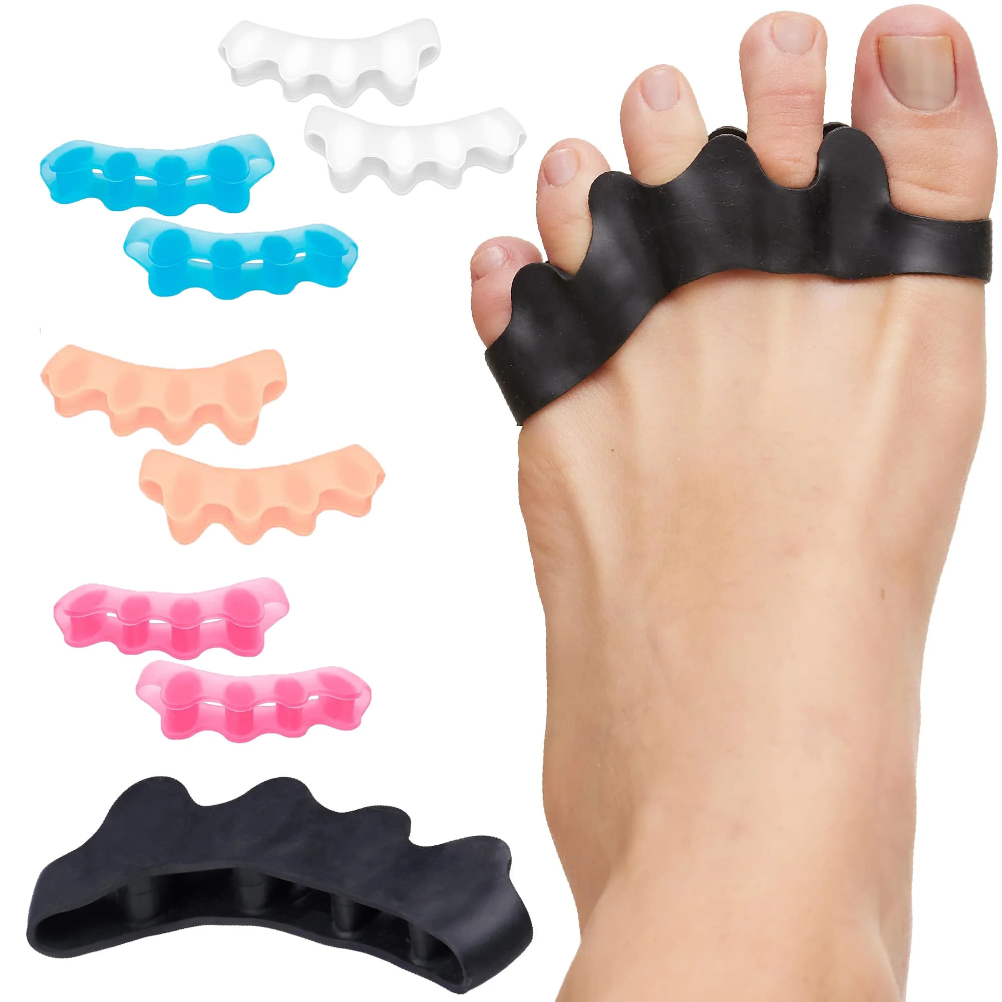 Toe Separators Doctor Recommended Correct Foot and Bunion Pain,Plantar Fasciitis Toe Straightener to Improve Functional Mobility