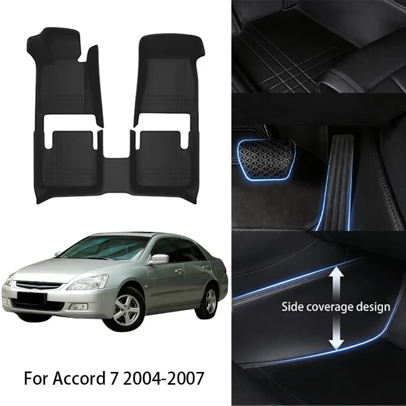 Tappetini Auto in Pelle PU su Misura per Honda Accord 7 8 9 10 11 2004 2014 2025, Set Completo di Lusso, Accessori Interni Auto