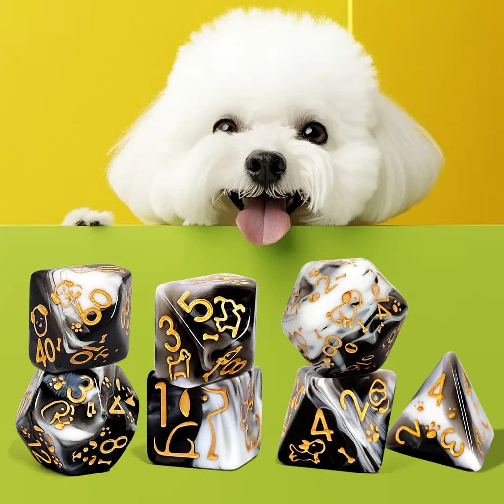 7 Pz/set Set di Dadi Per Cani Svegli Set di Dadi in Materiale Acrilico per Draghi Dungeonsand Giochi da Tavolo DND RPG TRPG Giochi Set di Dadi Giocattoli