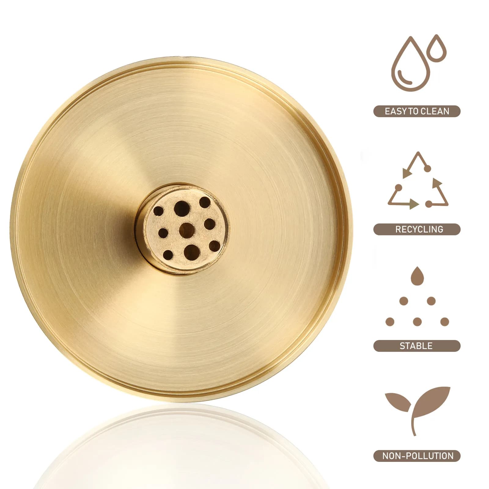Porta Incenso in Ottone a 9 Fori con Posacenere per Camera da Letto, Studio, Sala Zen, Pratica Buddista, Bruciatore d'Incenso in Stile Giapponese