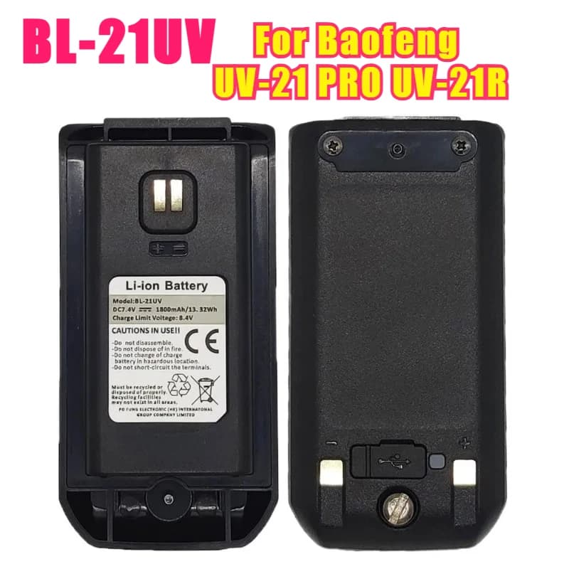 8.4V BL-21UV per Baofeng UV-21 PRO Walkie Talkie Batteria UV-21R Walkie Talkie Accessori Supporto Tipo-C Ricarica Diretta