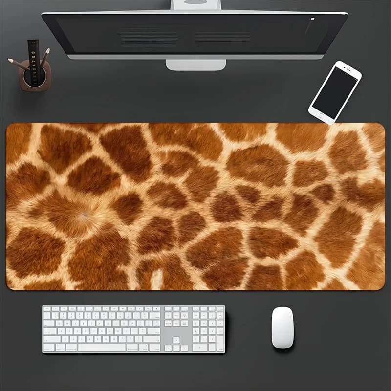 Tappetino per Mouse con Stampa Pelle di Giraffa, Base in Gomma Antiscivolo, Grande Tappetino per PC, Laptop, Tastiera, Ufficio e Gaming