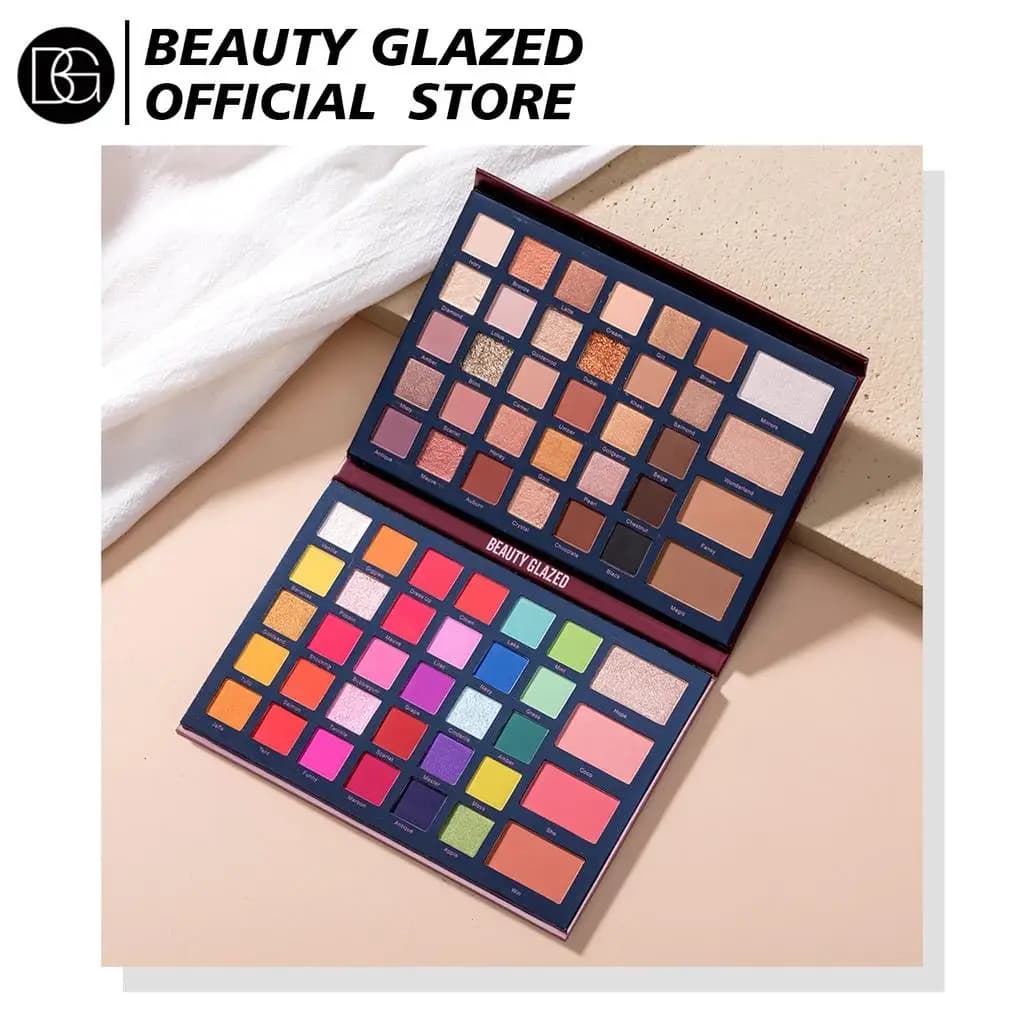 BEAUTY GLAZED 68 colors, mix & match, waterproof, illuminating, blush, contouring, eye makeup palette.