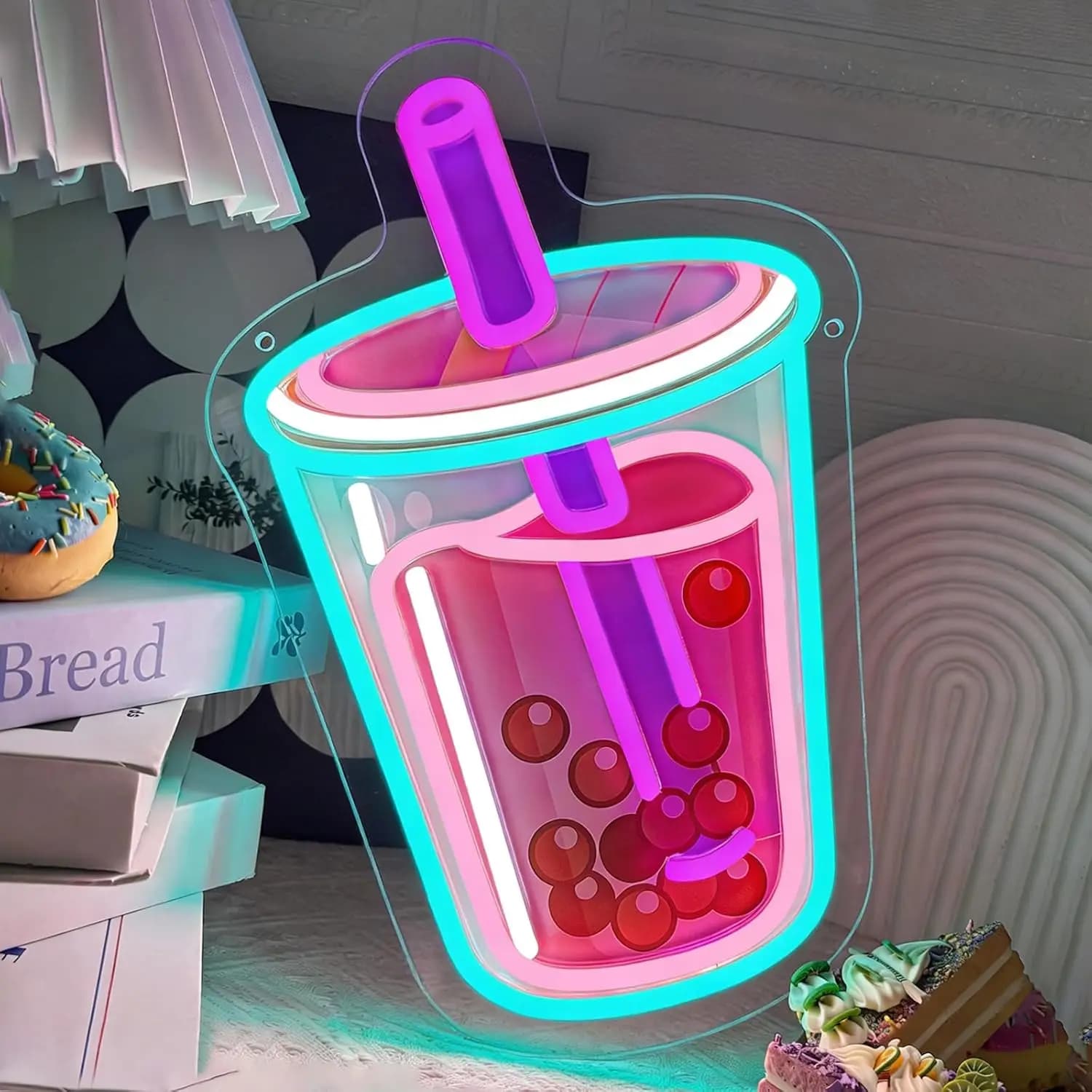Insegna al Neon Bubble Tea, Luce LED Dimmerabile Alimentata USB per Cucina, Caffetteria, Bar, Sala Giochi, Camera da Letto, Decorazione Estetica, Regalo