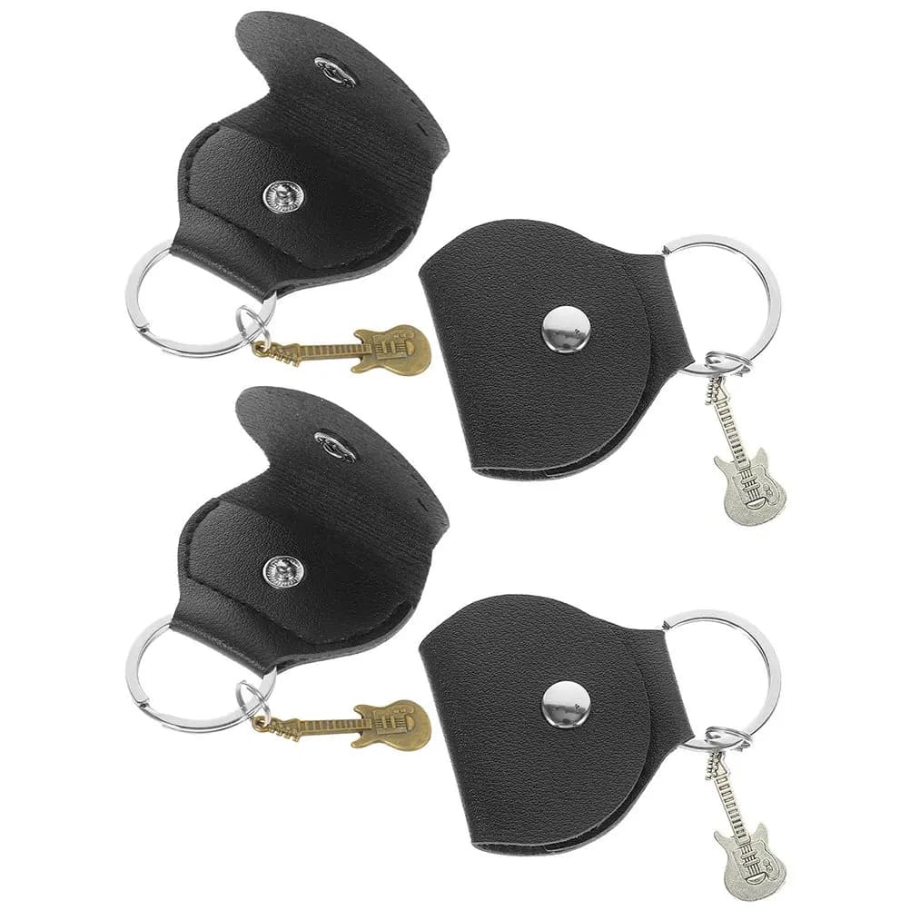 Portachiavi Porta Plettri per Chitarra (4 Pezzi) - Custodia Leggera e Portatile con Ciondolo Decorativo a Forma di Chitarra - Accessorio da Viaggio