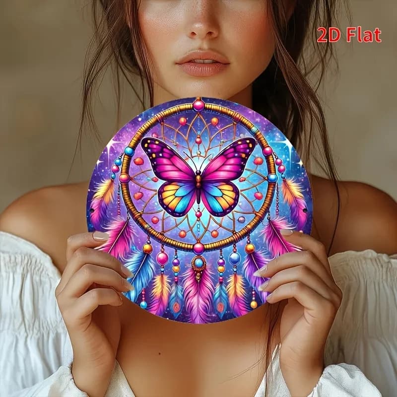 1 butterfly dreamcatcher art decoration logo wreath centerpiece, wall decor, farmhouse decor, perfect for room decoration