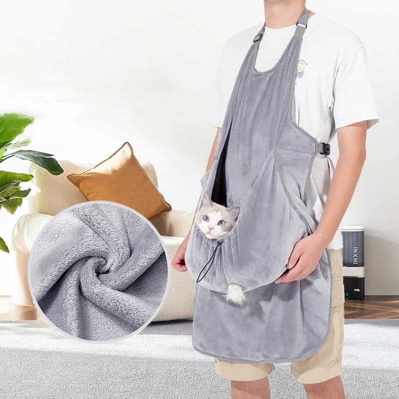 Borsa da trasporto versatile e regolabile per animali domestici, morbida, portatile, anti-aderente, per capelli, per gatti, con grembiule da trasporto, per gattini e cuccioli