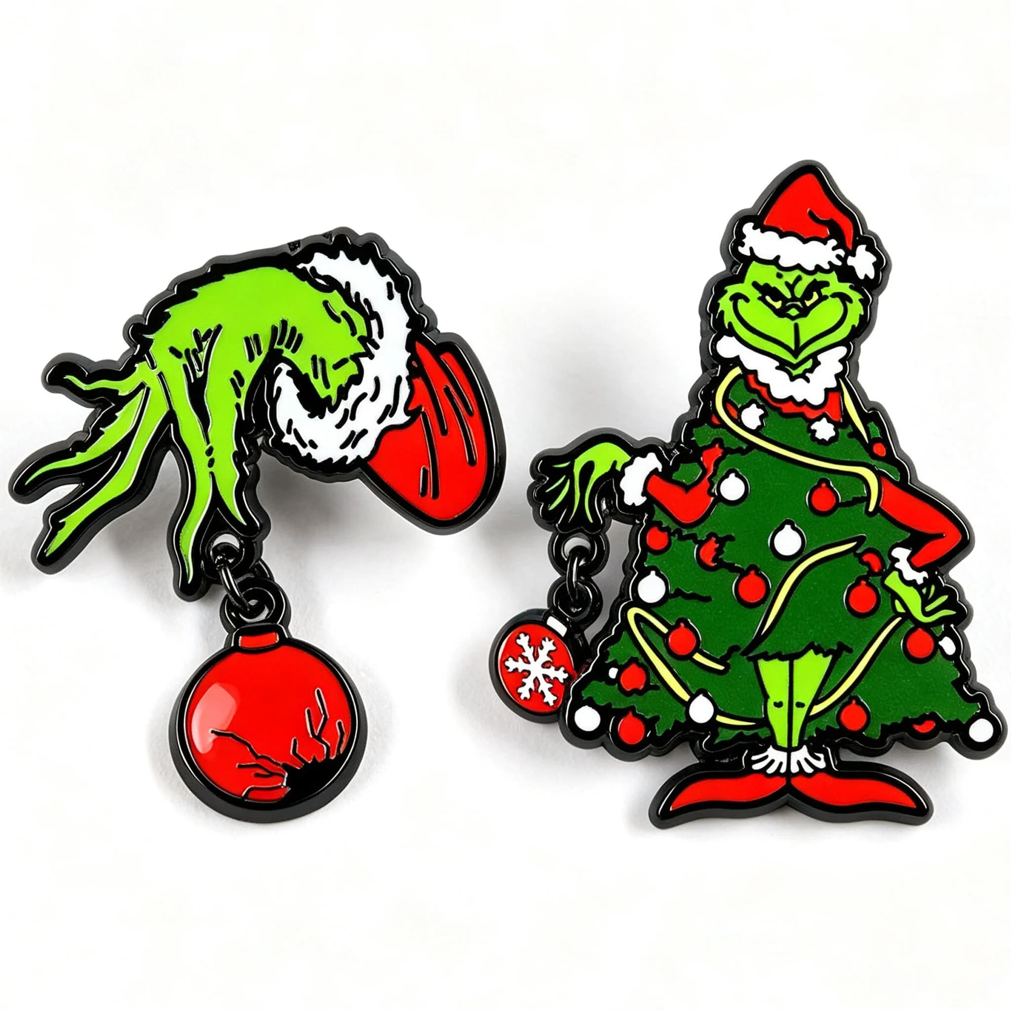 Enamel Pins Christmas Tree Brooches Snowflake Pendant Holiday Enamel Badge Cartoon Backpack Coat Hat Metal Decoration DIY Gifts