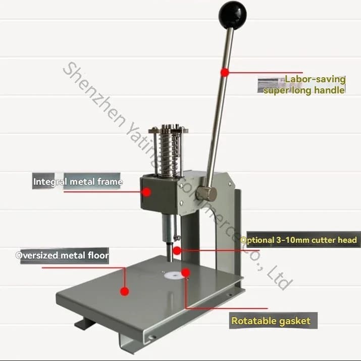 Perforatrice manuale per cartellini, tipo a foro singolo, adatta per tessuti, pelle, tessuti intrecciati, sacchetti in plastica e carta.