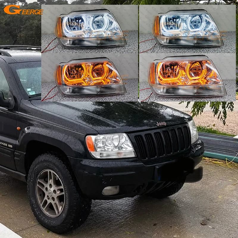 Halo LED DTM Ultra Luminous Ring Kit for Daylights and Direction Indicators for Jeep Grand Cherokee WJ WG 1999-2004