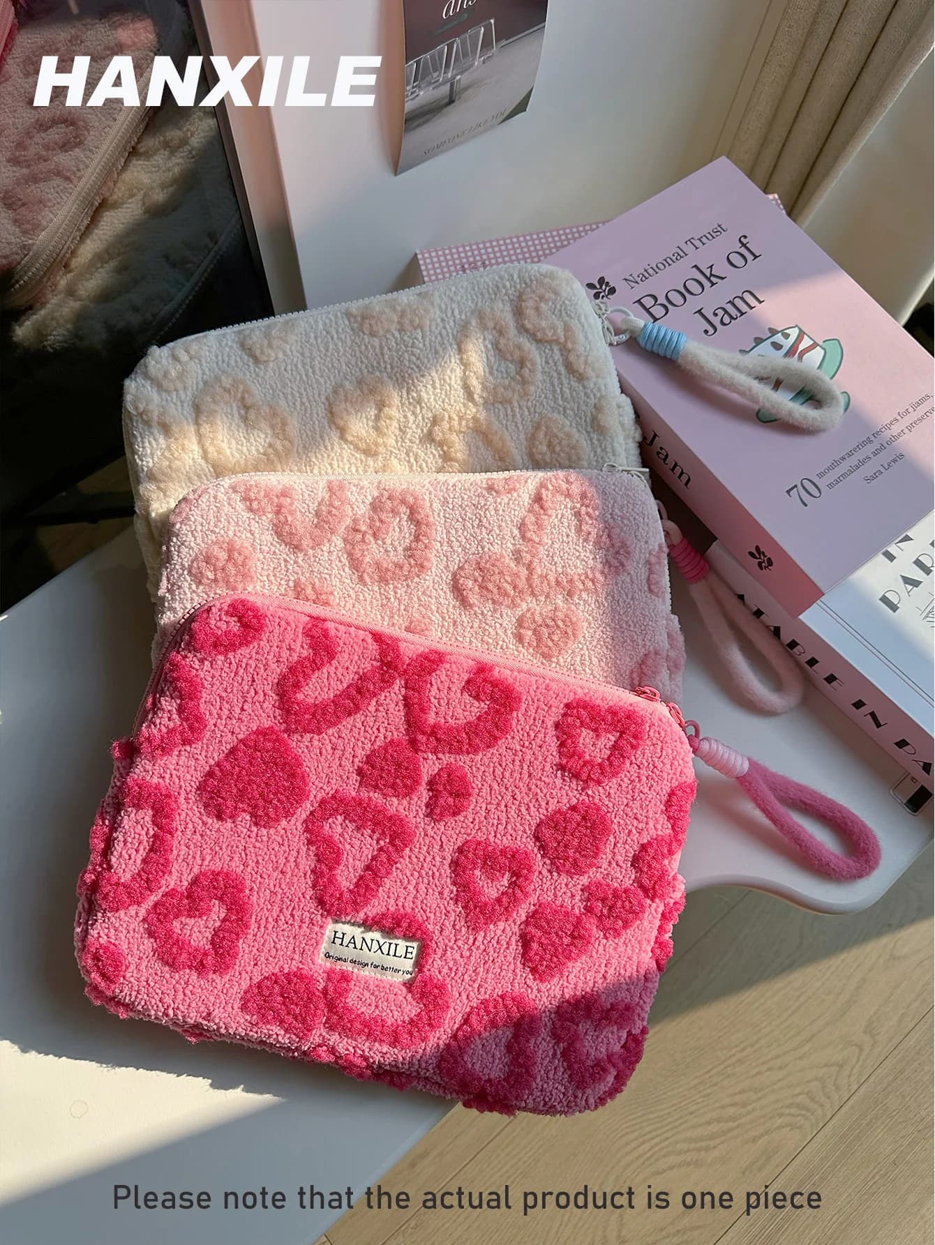 Borsa per Laptop e Tablet Stile Cuore in Peluche, Custodia per Laptop da 11/13/15 Pollici