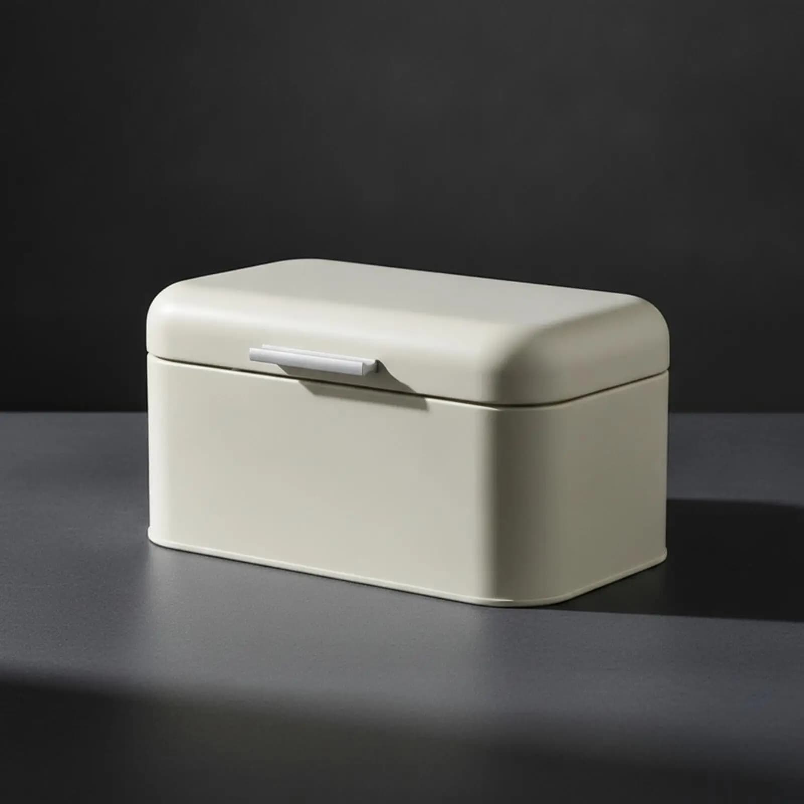 Metal Desktop Storage Box Dust-Protected Hinged Lid Storage Box with Handle Compact Slim for Dressing Table