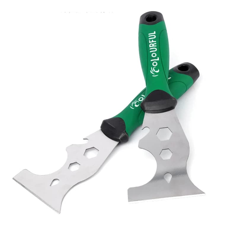 Raschietto per vernice in acciaio inossidabile con coltello da mastice multifunzionale 14 in 1 per pulire la carta da parati, apriscatole, strumento di costruzione fai-da-te