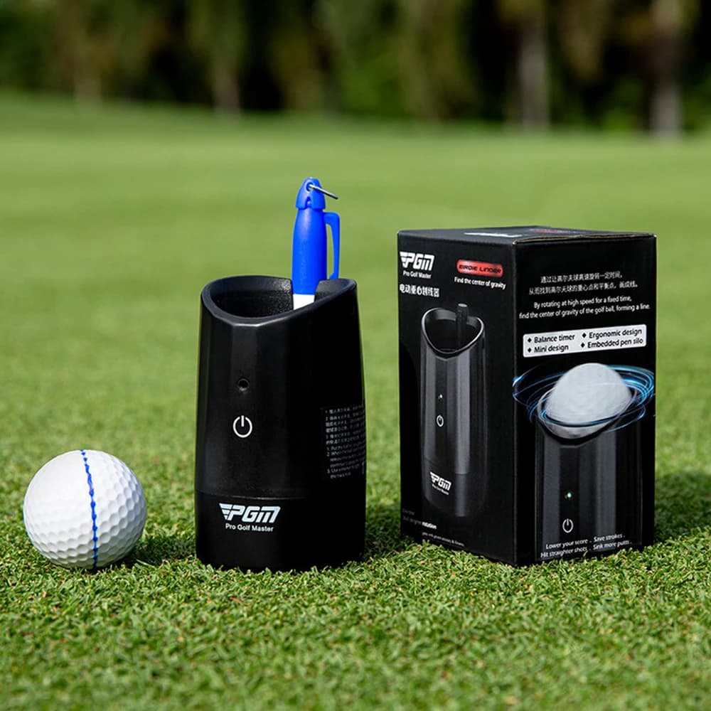 PGM CHECK-GO PRO Golf Electric Ball Scriber Golf Ball Line Marker 10000 RPM RotationDraw Gravity Axis Golf Training Aids