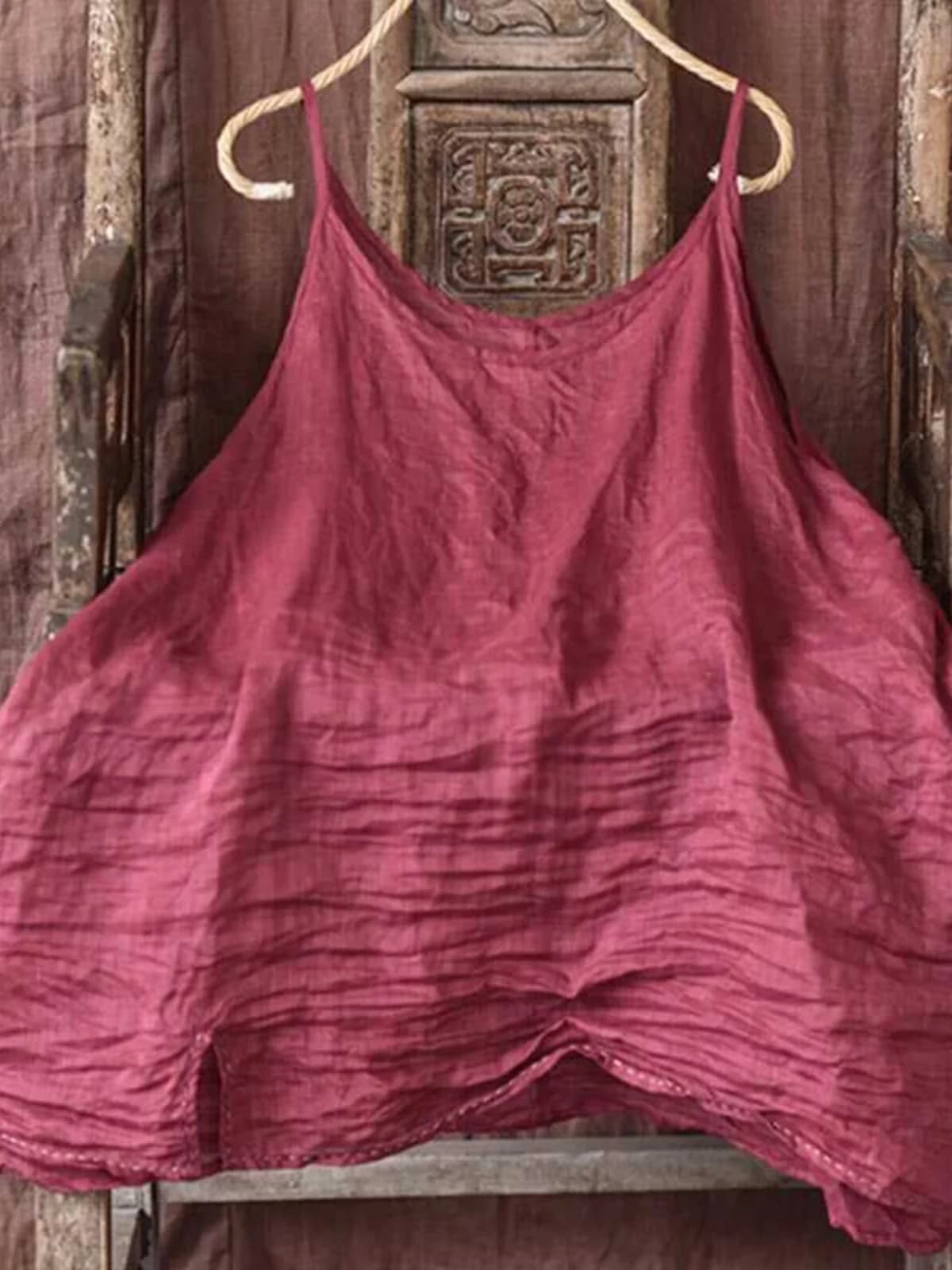 Asymmetric Hemp Blend Loose Underwear Outerwear Women's Vest Casual Summer Fashion Comfortable Breathable Outer Layer