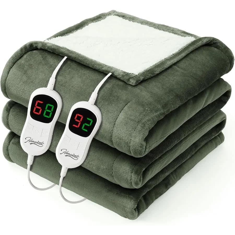 Coperta riscaldata elettrica Queen - 84"x90" Coperte riscaldanti per letto con 10 livelli di riscaldamento 8 ore Spegnimento automatico Riscaldamento rapido sopra la testa