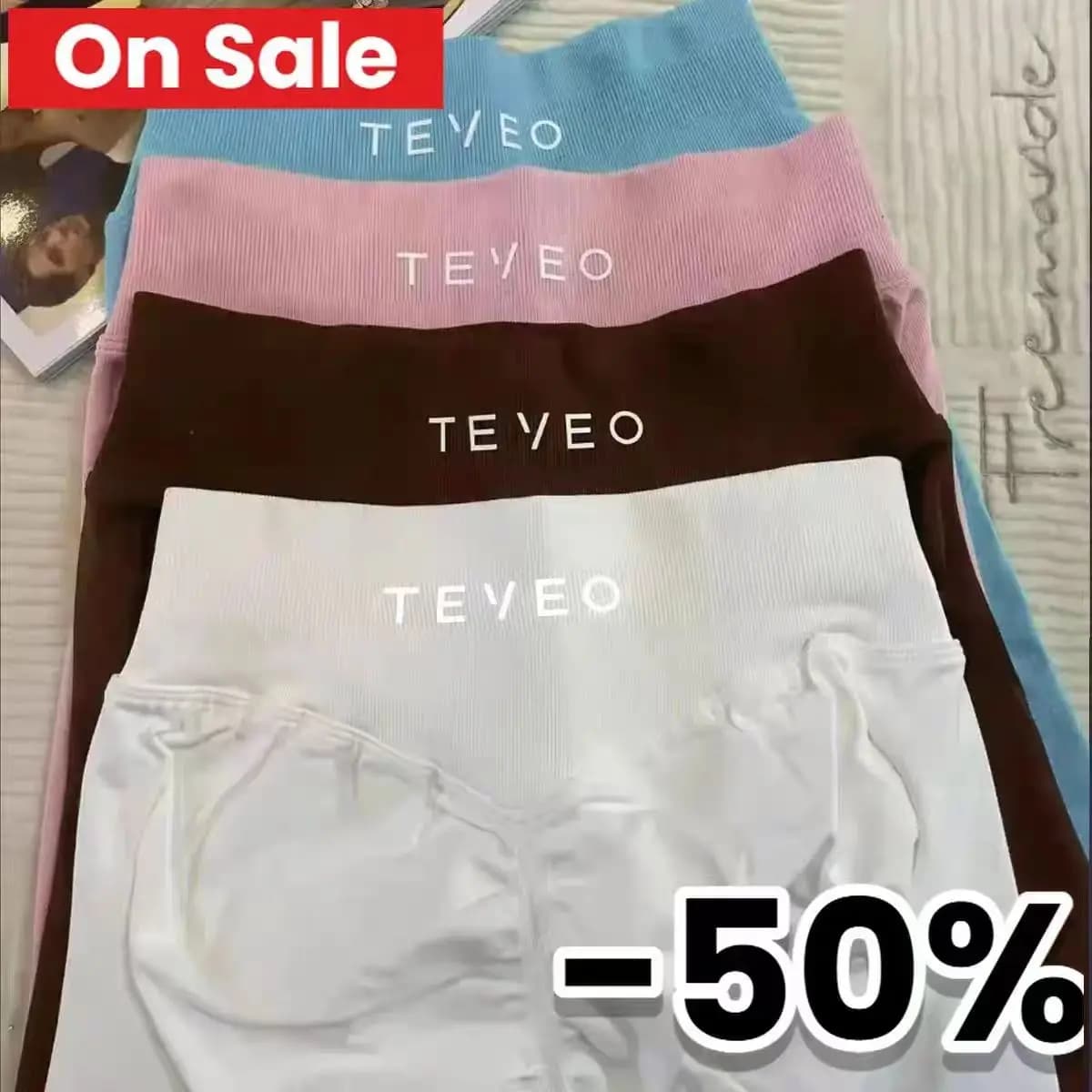 TEVEO Short De Yoga Sans Couture, Elastic, Breathing, Pêche, Fesses, Fitness, Vélo D'Exercice, Court, Extensible