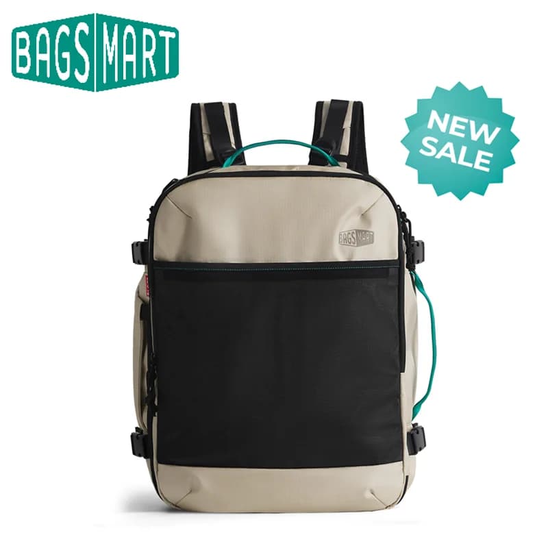BAGSMRT Borsa per laptop da 15,6 pollici Zaini per laptop da uomo di grande capacità Zaino da viaggio a compressione sottovuoto da 40 litri con scomparto per scarpe