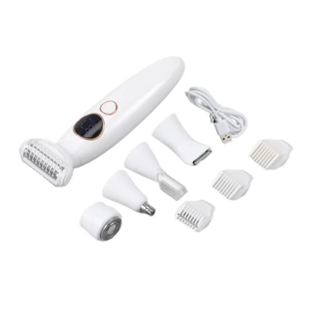 Electric Razor 4 in 1 for Women, Trimmer Rechargeable for Face, Naso, Eyebrow, Barba, Braccia, Gambe, Zona Bikini, Set Rasoi for Female Body