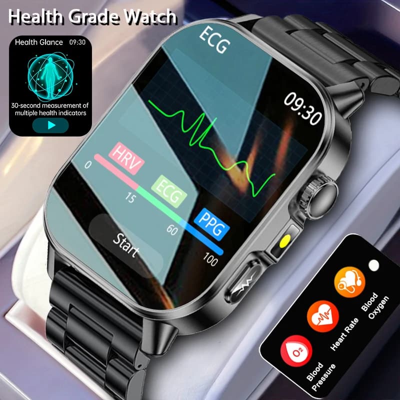 New Smartwatch 2026 with ECG+PPG, AI Diagnostic Analysis, Lipid Monitoring and Urico Acid, Watch with NFC and Bluetooth Calls for Men and Women