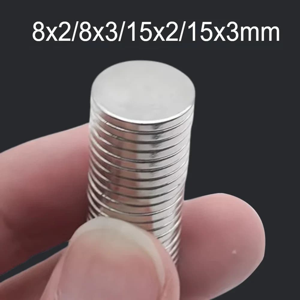 Magnete circolare multiuso 8x2/8x3/15x2/15x3mm, ampiamente utilizzato in lavagne, borse fai da te, uffici, artigianato di Halloween, nail art