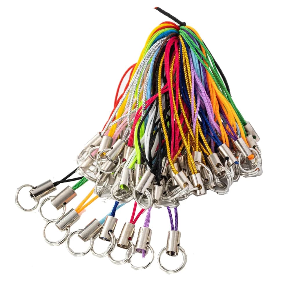 100pcs Mix Cord made of polyester with rope jumping ring to make keychains DIY pendant handcrafted delivery of handmade materials