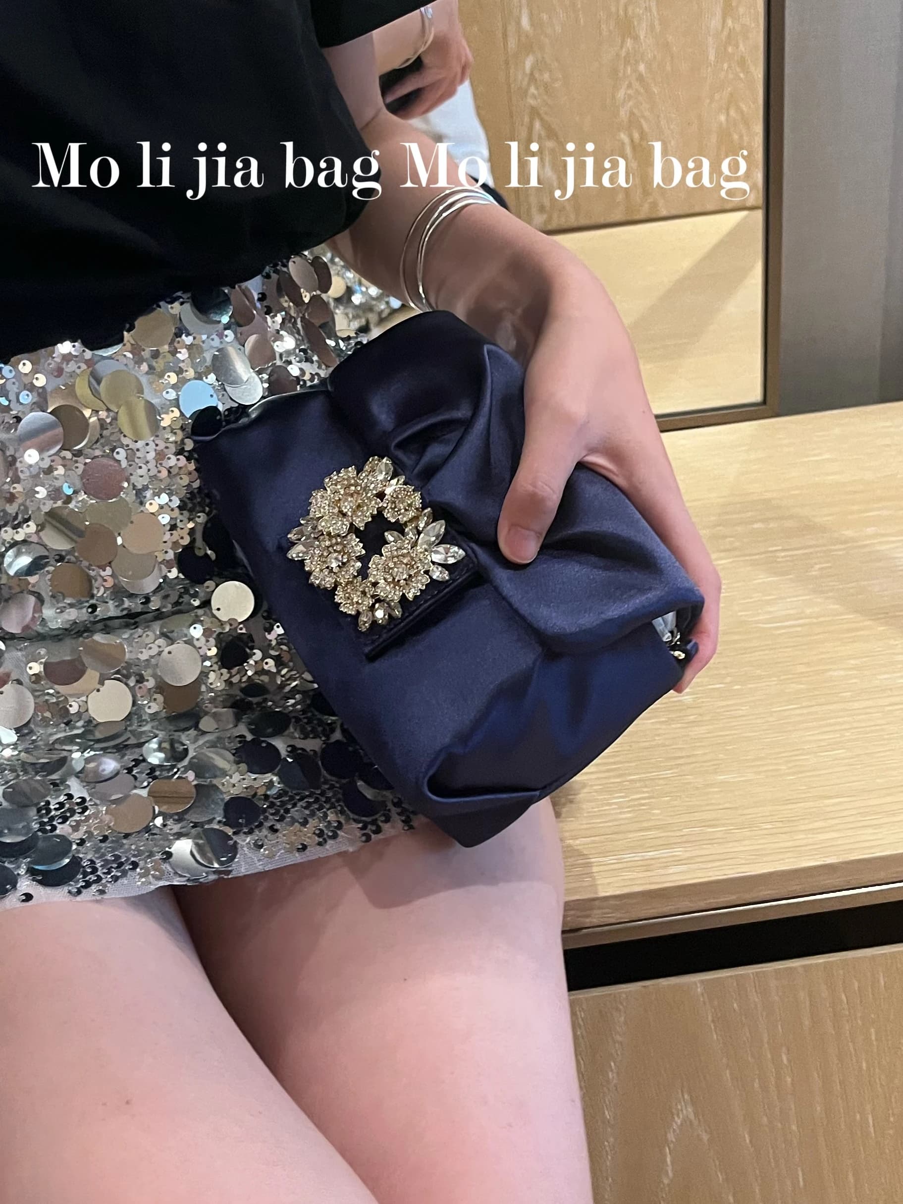2023 New Foldover Clutch Bag Diamond Embedded Chain Underarm Handbag Evening Bag Women's Single Shoulder Crossbody Bag
