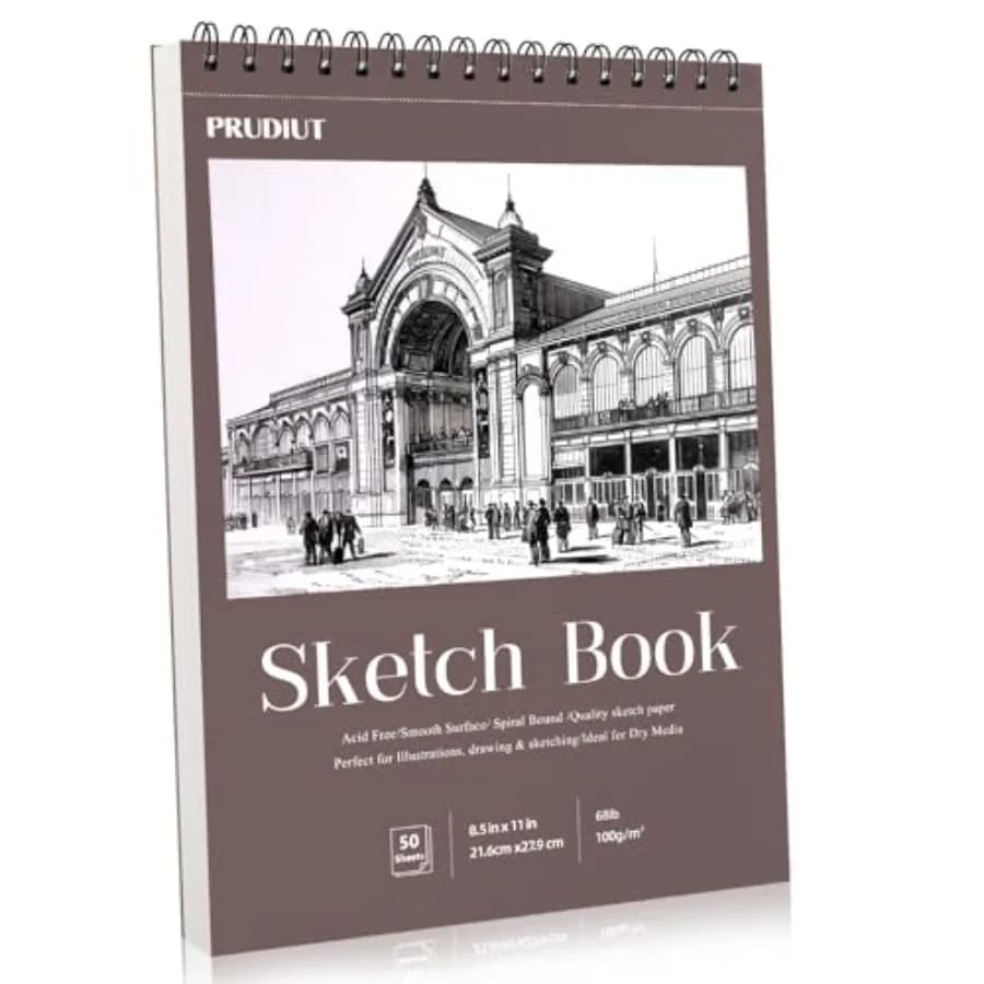Sketch Book 8.5×11 inch, Spiral Bound Sketch Pad 50 Sheets 68lb/100gsm,Acid-Free Sketchbook for Drawing Painting Sketching, Art