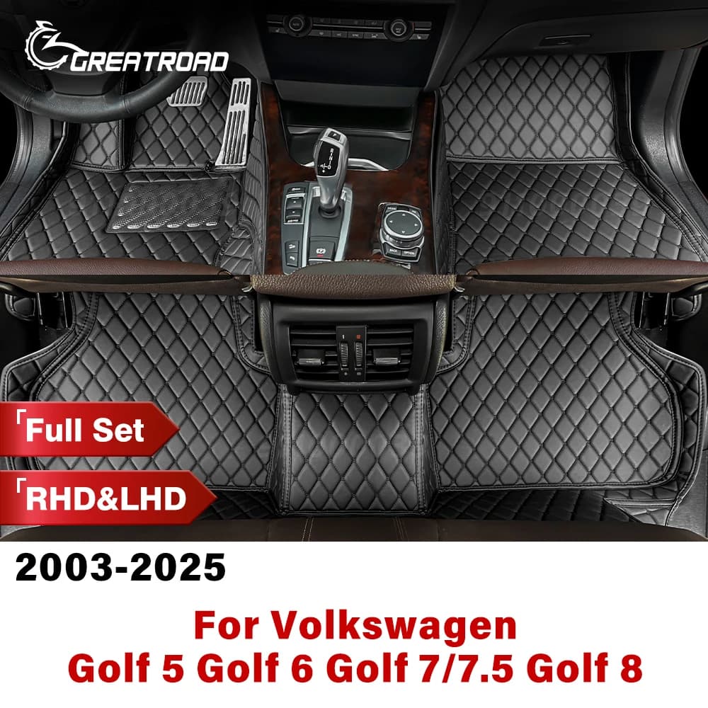 Per Volkswagen Golf 5 Golf 6 Golf 7/7.5 Golf 8 2003-2025 Tappetino per auto personalizzato Automobile Tappeto Accessori interni Protettivi