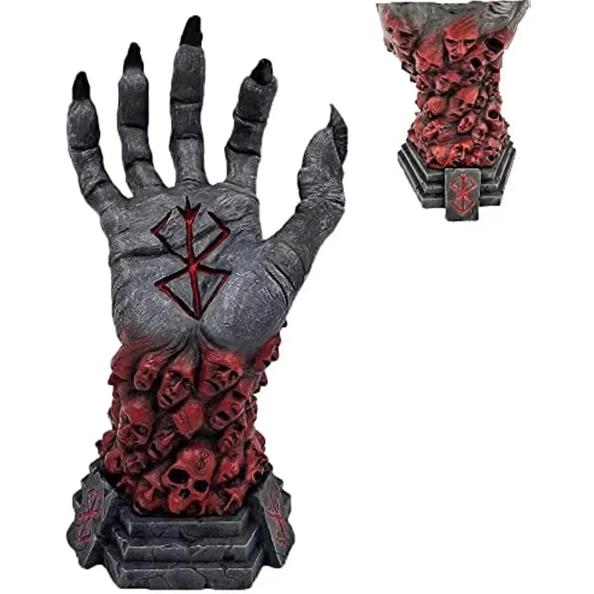 Statua della Mano di Dio di Berserk, Ornamento Artigianale in Resina, Figurina Scheletro per Halloween, Decorazione da Scrivania, Accessori Spaventosi