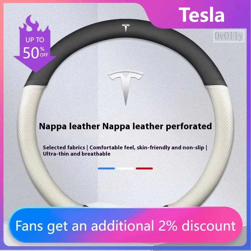 Coprivolante per auto in pelle scamosciata antiscivolo Accessori auto per Tesla Model 3 Highland Y Juniper S Model X Roadster
