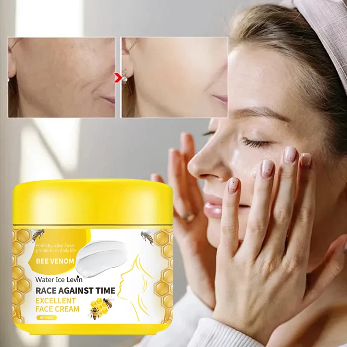 Crema viso al veleno d'api e niacinamide - Formula idratante e rassodante con collagene e acido salicilico per tutti i tipi di pelle