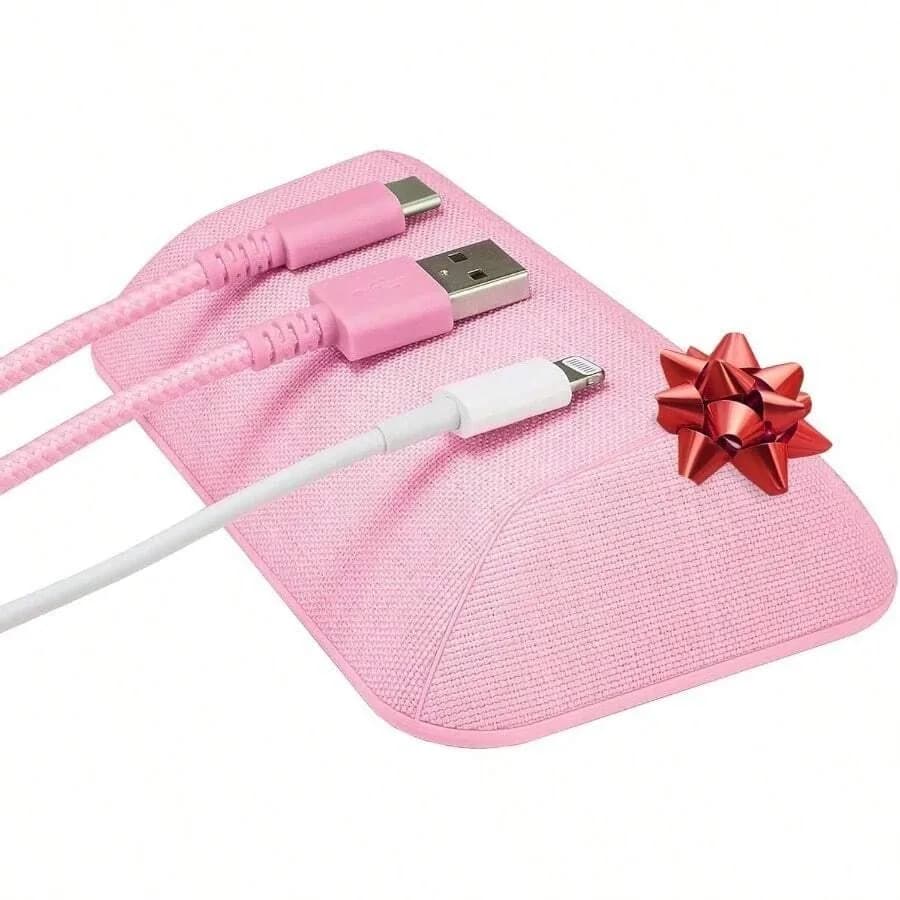 Magnetic Cord Holder - Bigger Stocking Stuffer Organizer With Magnet Clips Management On Desktop, Nightstand - Holds 6+ Cables