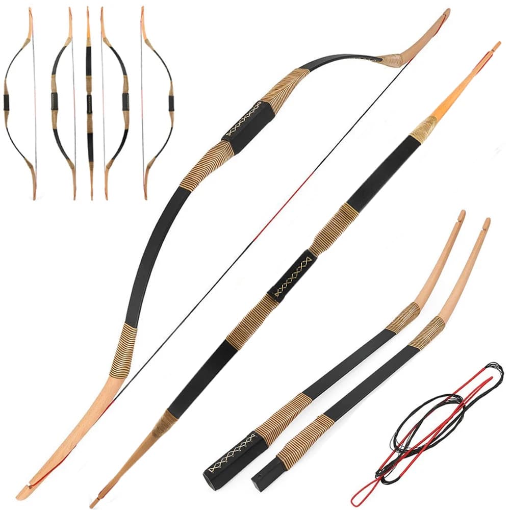 20/25/30/35lbs Caccia Arco Longbow Decolla Tradizionale Arco Epossidico Arti Arco Diviso per LH/RH Tiro All'aperto Tiro con l'arco Bersaglio