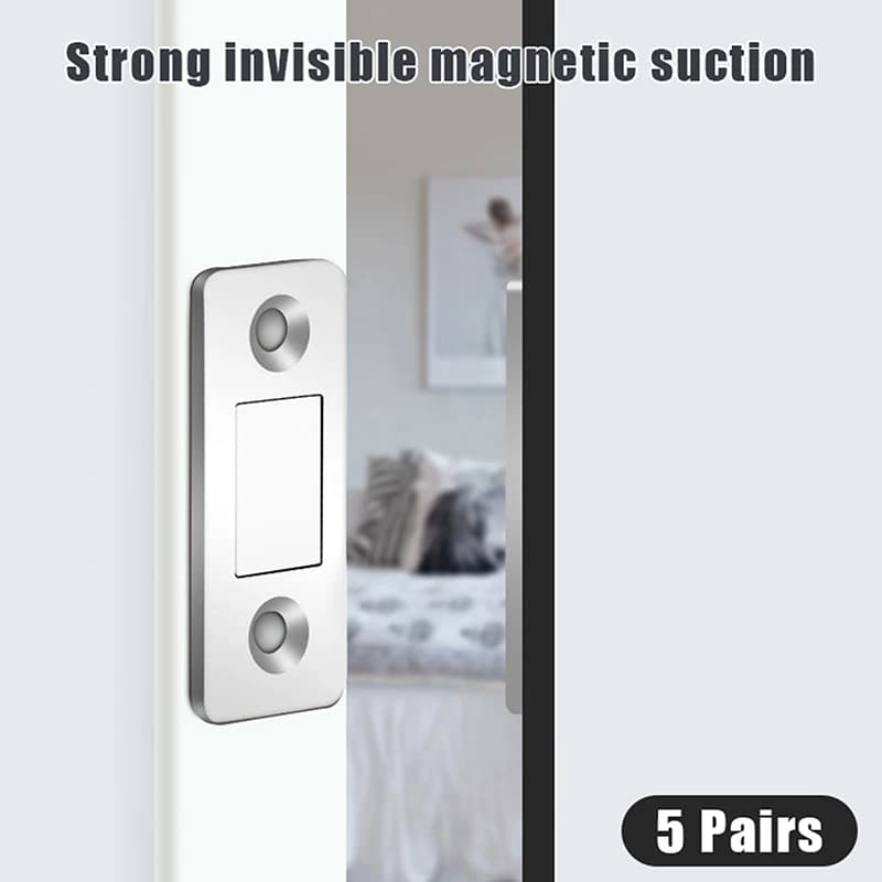 5 Pairs Magnetic Cabinet Catches Ultra Thin Door Strong Magnets Stopper Invisible Adhesive Drawer Magnet Lock