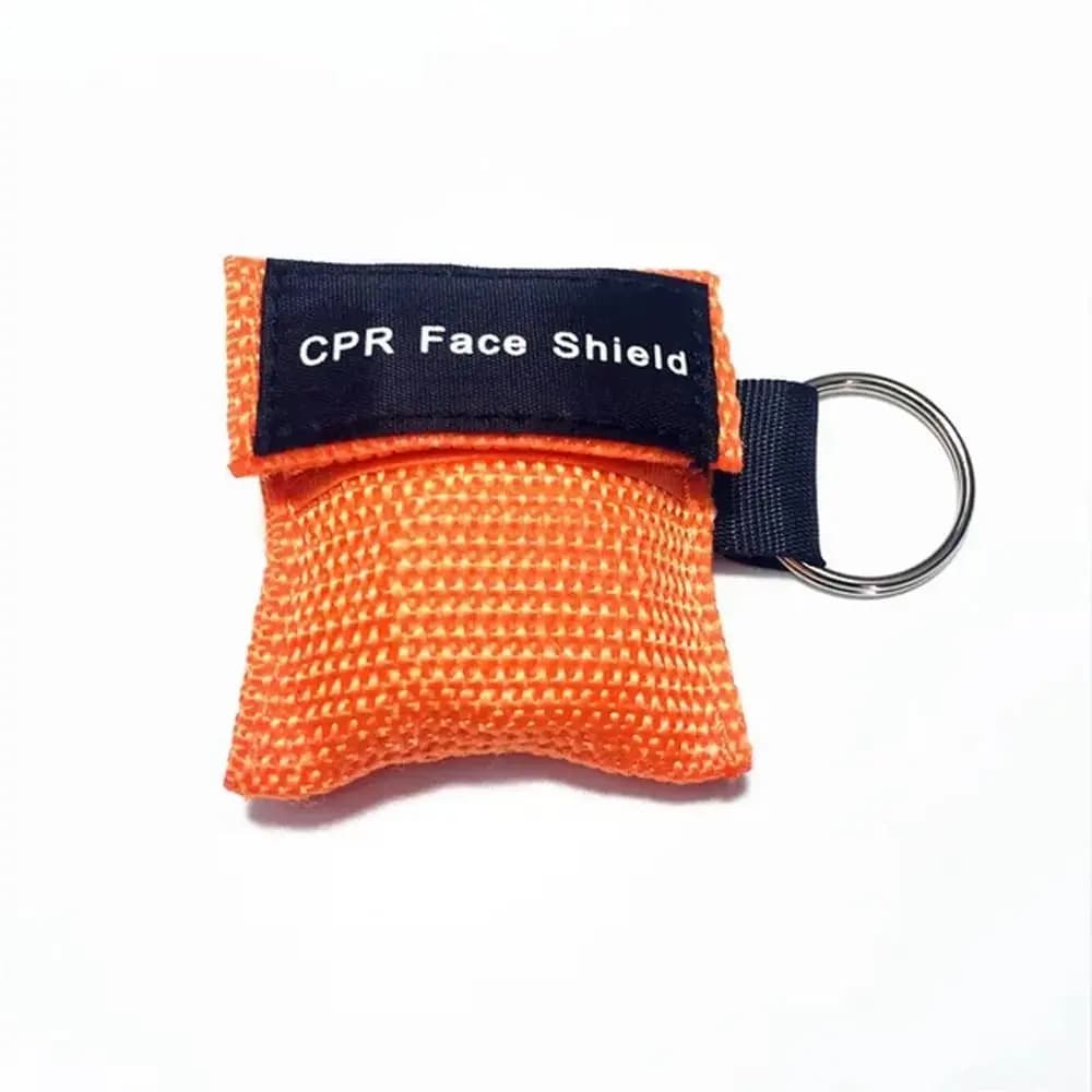 Maschera CPR Monouso per Respirazione Orale, Scudo Facciale Professionale per Emergenze, con Sacchetto in Nylon e Anello Portachiavi, Maschera di Rianimazione per Adulti e Bambini