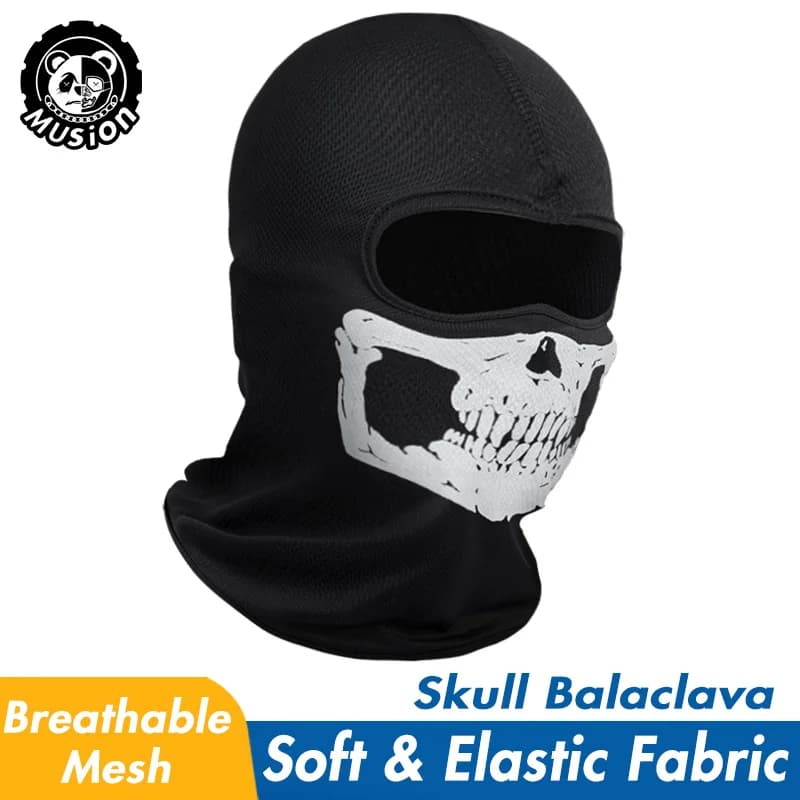 Musion Black Ghosts Sunset Full Face Mask for cosplay Moto Cycling Outdoor Skateboard Hiking Skiing