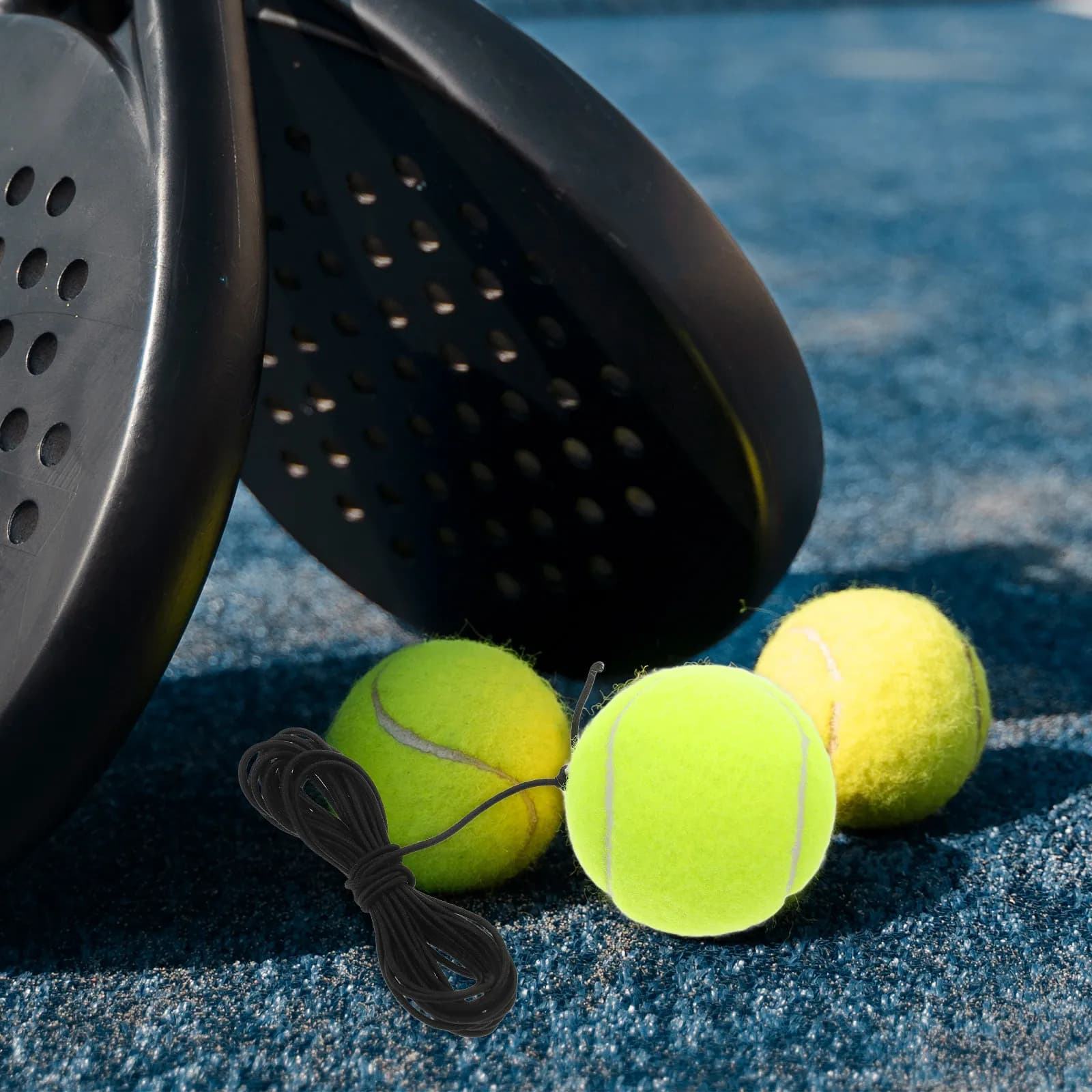 Single Tennis Ball Plastic Wall Mount Tennis Training Equipment Practice Trainer Self Training Rope Portable Beginner