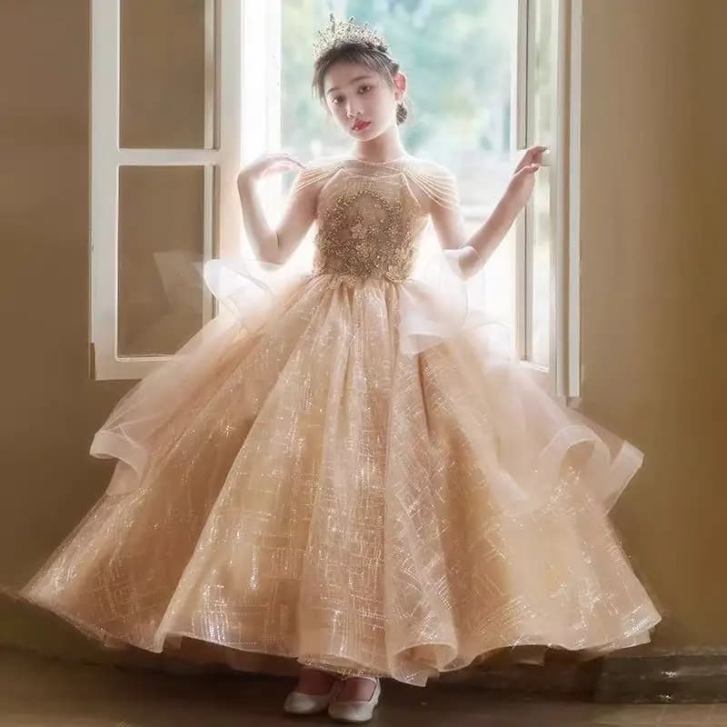 Abito da ragazza Abito da stella Gonna soffice stile balletto estivo di fascia alta di lusso leggero per abito da principessa di compleanno per bambina 100-160 cm