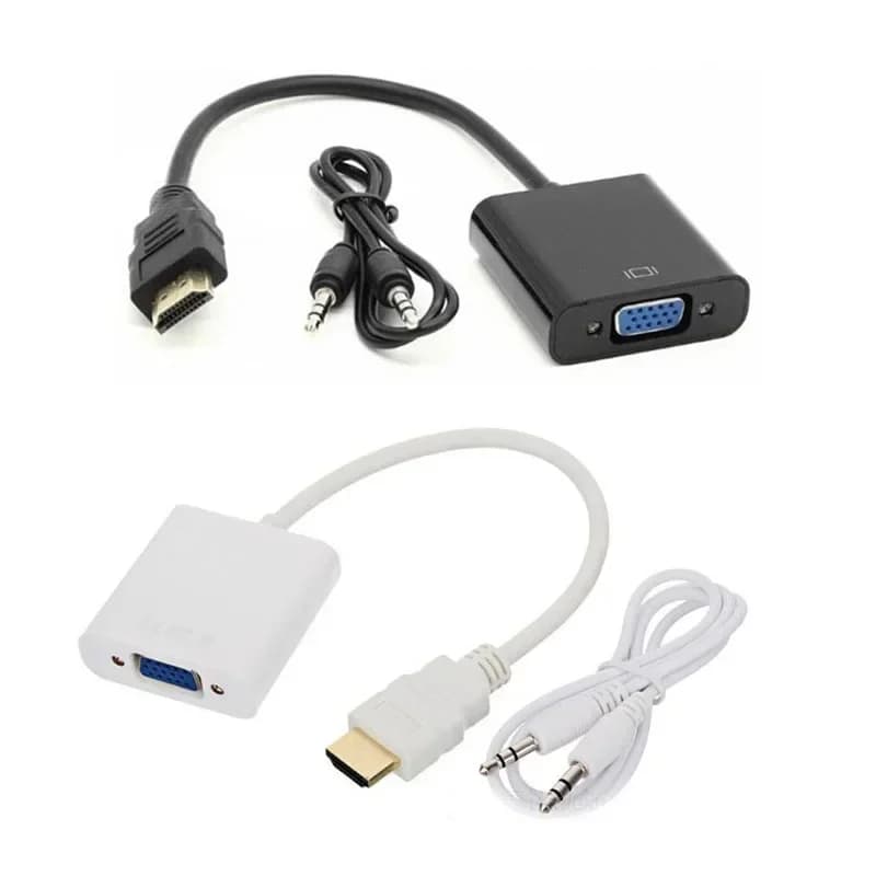 1 pz HDMI a VGA Maschio a Femmina con Cavo Convertitore Adattatore Uscita Audio da 3,5 mm per PS3 Xbox360 PC Laptop HDTV Display 1080P