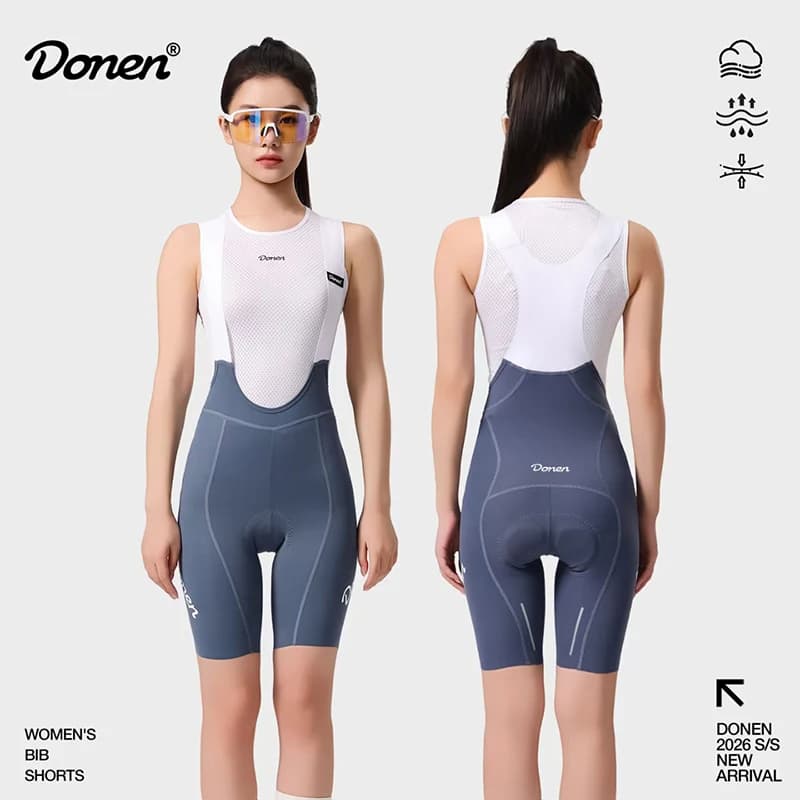 DONEN Spring Summer Men's Cycling Bib Shorts High Elastic Anti-Slip Leg Grippers Breathable Quick Dry Shock Pad Bike Bib Shorts