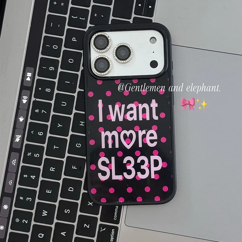Korean Ins Polka Dots Pink Letters Phone Case For iPhone 18 Pro Max 17 Air 16 15 14 Plus 13 12 11 Shockproof Silicone Back Cover