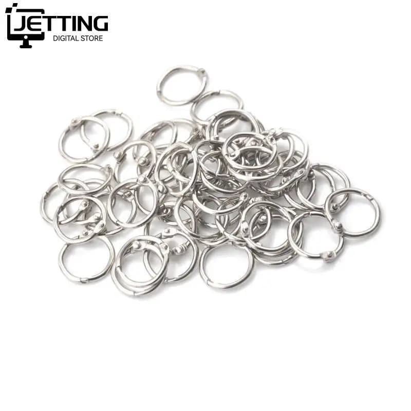 50 pz/lotto Fiocco Legante Libro 20mm di Diametro Esterno Sciolto Foglia Anello Portachiavi Anello Elastico Anello