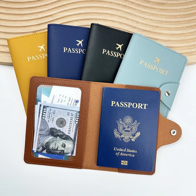 Nuova custodia per passaporto in pelle PU, porta documenti da viaggio, custodia per passaporto in pelle, accessori da viaggio per uomo e donna