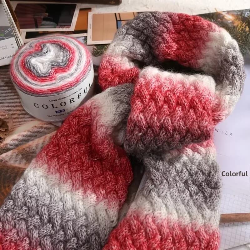 Kit di Materiali per Filato Morbido Sfumato Fai-da-Te per Lavorazione a Maglia di Sciarpe, Maglioni e Cappotti, Filato di Cotone per Accessori Moda Invernali