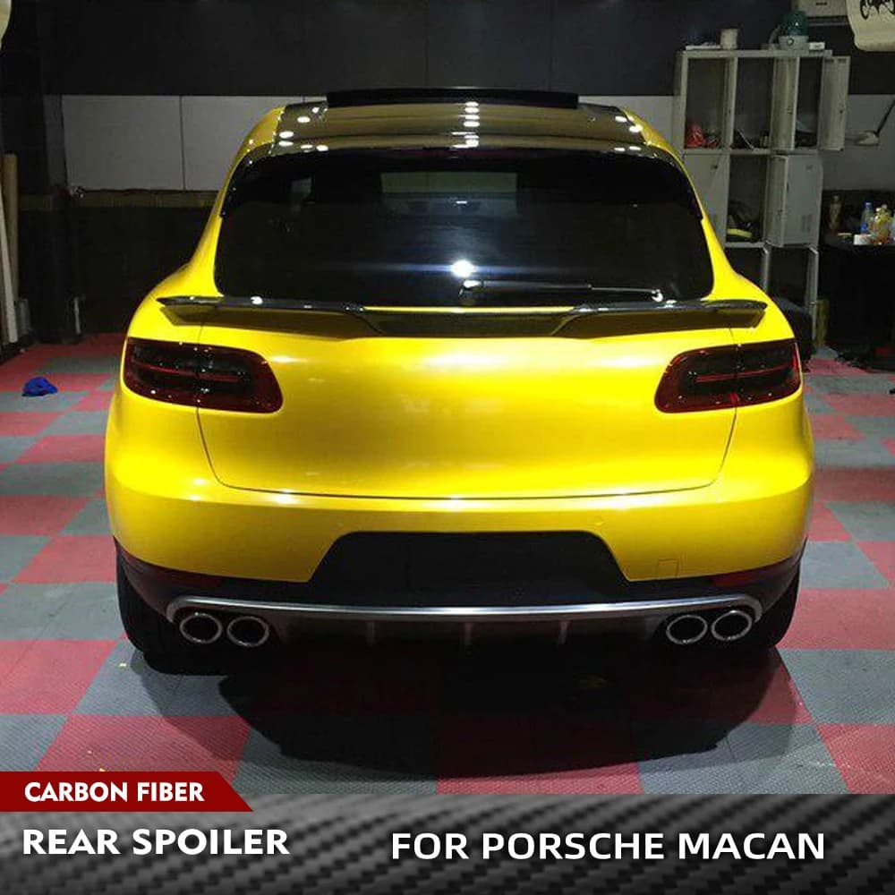 Auto posteriore tronco centrale Spoiler Boot Wing Spoiler per Porsche Macan 2014 2015 2016 2017 in fibra di carbonio posteriore tronco Spoiler Boot Lip