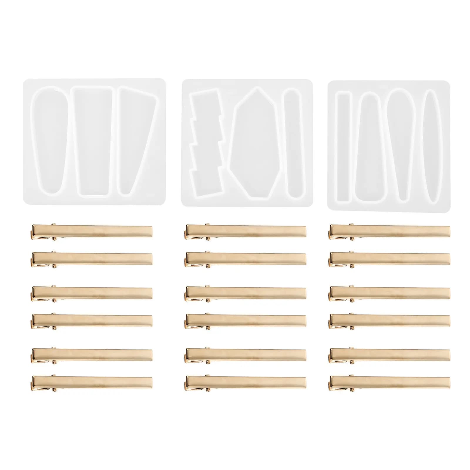 Set di Stampi in Silicone per Fermagli per Capelli, Stampo per Resina Epossidica Cristallina Fai-da-Te, per Creazione di Accessori, Facile da Sformare, Antiaderente