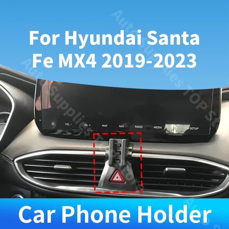 Supporto per Telefono Auto per Hyundai Santa Fe MX4 2019-2023, Staffa Fissa Speciale con Caricatore Wireless per Accessori Interni Auto